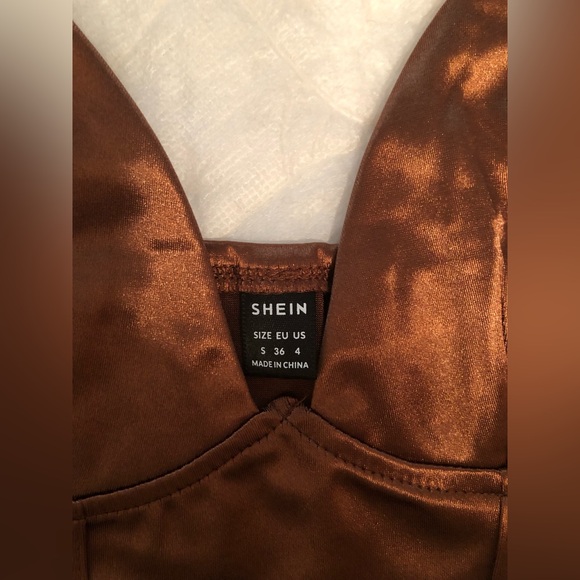 Shein silk brown corset crop top - Picture 2 of 3